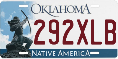OK license plate 292XLB