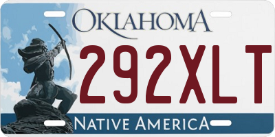 OK license plate 292XLT