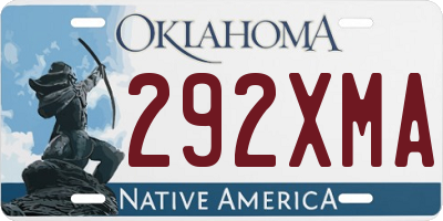 OK license plate 292XMA