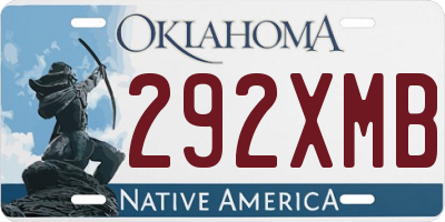 OK license plate 292XMB