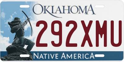 OK license plate 292XMU