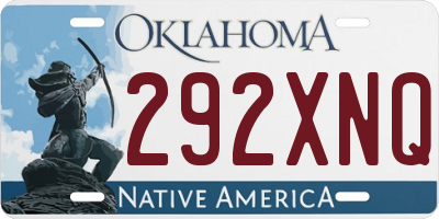 OK license plate 292XNQ