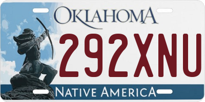OK license plate 292XNU