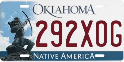 OK license plate 292XOG