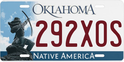OK license plate 292XOS