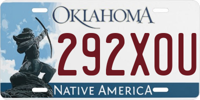 OK license plate 292XOU