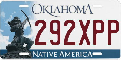 OK license plate 292XPP