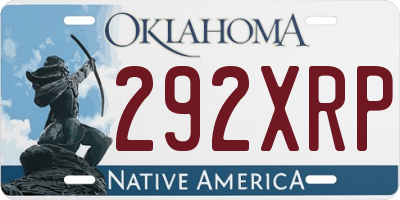 OK license plate 292XRP