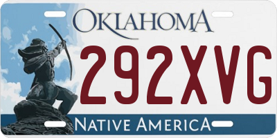 OK license plate 292XVG