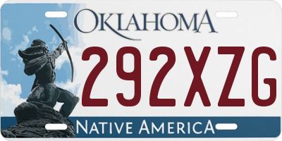 OK license plate 292XZG
