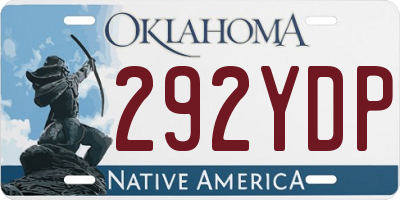 OK license plate 292YDP