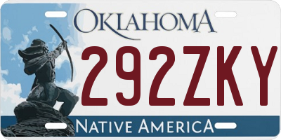 OK license plate 292ZKY