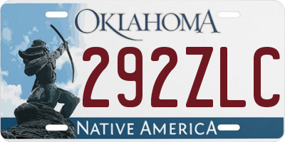 OK license plate 292ZLC