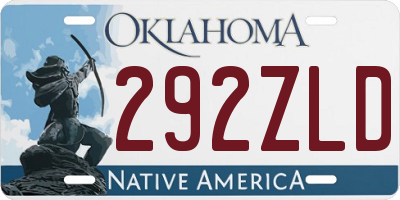 OK license plate 292ZLD