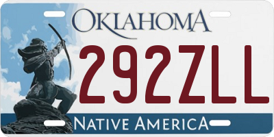 OK license plate 292ZLL