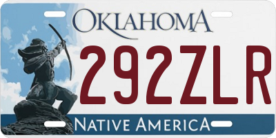 OK license plate 292ZLR