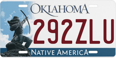 OK license plate 292ZLU