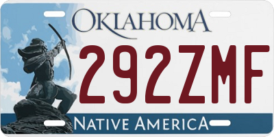 OK license plate 292ZMF