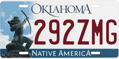 OK license plate 292ZMG