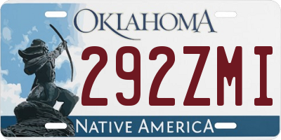OK license plate 292ZMI