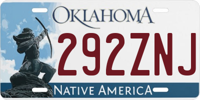 OK license plate 292ZNJ