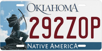 OK license plate 292ZOP