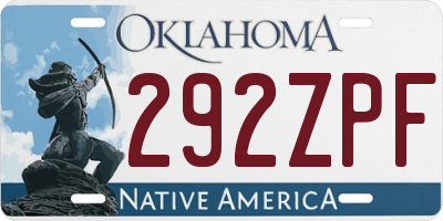 OK license plate 292ZPF