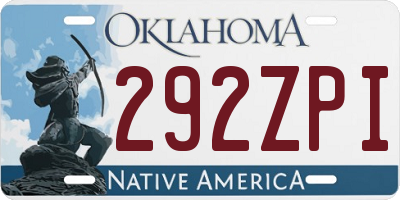 OK license plate 292ZPI