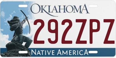 OK license plate 292ZPZ