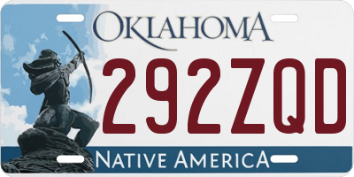 OK license plate 292ZQD