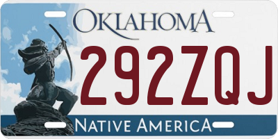 OK license plate 292ZQJ