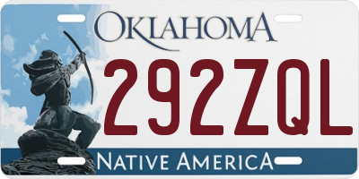 OK license plate 292ZQL