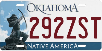 OK license plate 292ZST