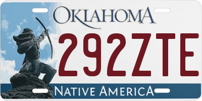 OK license plate 292ZTE