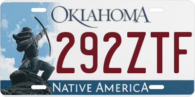 OK license plate 292ZTF