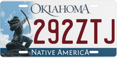 OK license plate 292ZTJ