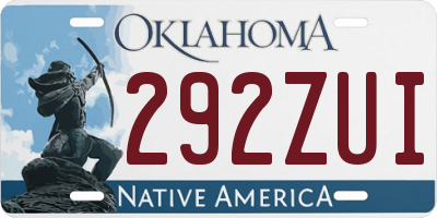 OK license plate 292ZUI