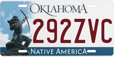 OK license plate 292ZVC