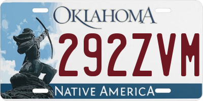 OK license plate 292ZVM
