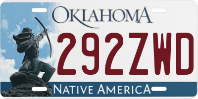 OK license plate 292ZWD
