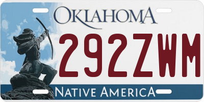 OK license plate 292ZWM