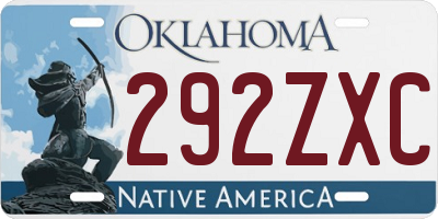 OK license plate 292ZXC