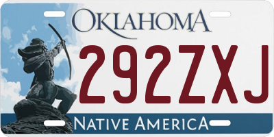 OK license plate 292ZXJ