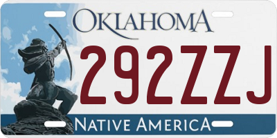 OK license plate 292ZZJ