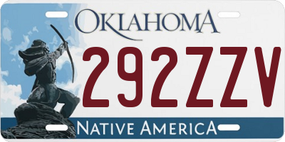 OK license plate 292ZZV