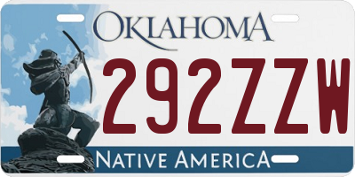 OK license plate 292ZZW