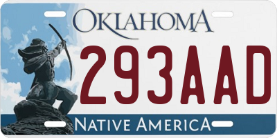 OK license plate 293AAD