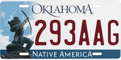 OK license plate 293AAG