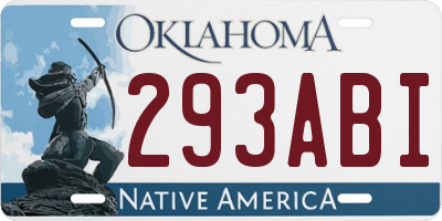 OK license plate 293ABI