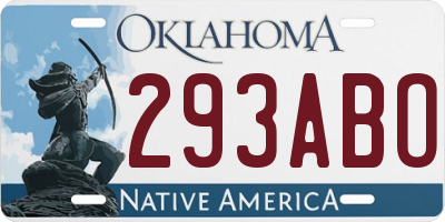 OK license plate 293ABO